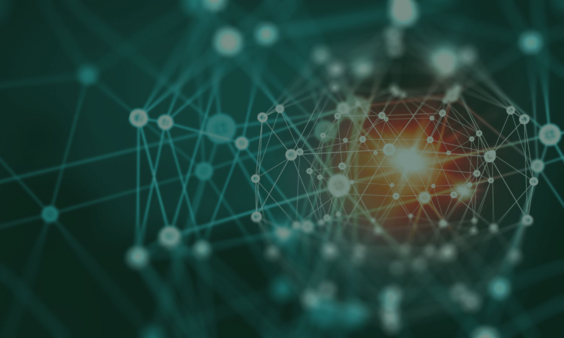 Abstract network of connected nodes representing biomedical research data